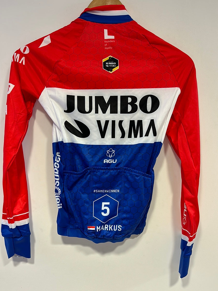 Team Jumbo Visma AGU Premium Second Layer LS Jersey MARKUS Dutch Champ â GEARONA.COM