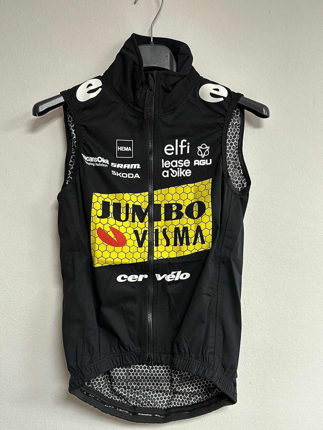Chaleco impermeable Team Jumbo Visma negro completamente sellado WTD