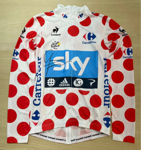 Camiseta de lunares líder Tour de Francia 2012 Firmado Chris Froome Team Sky