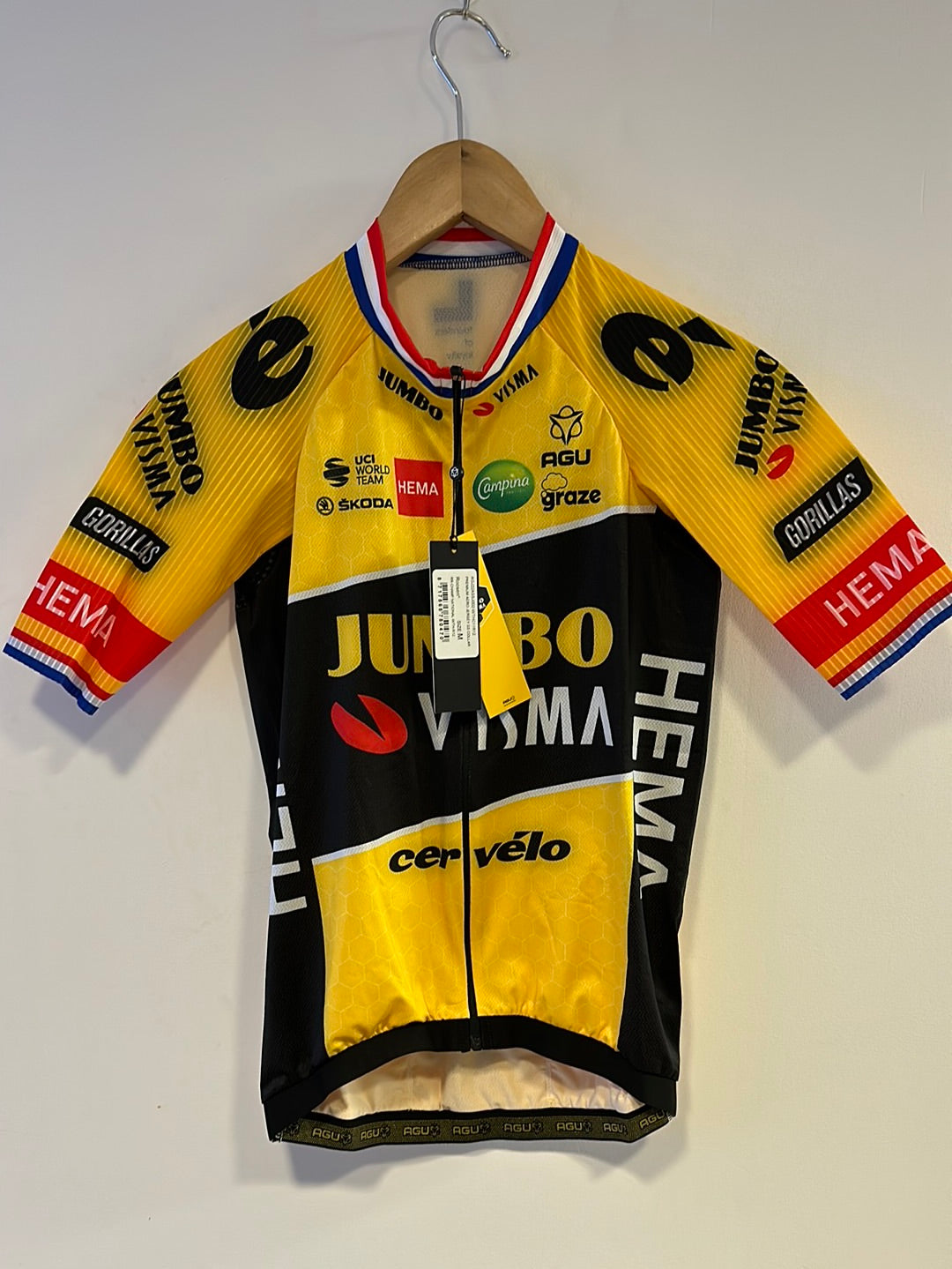 Team Jumbo Visma AGU Premium Aero Jersey TIMO ROOSEN Ex Dutch Champ WTH 2022