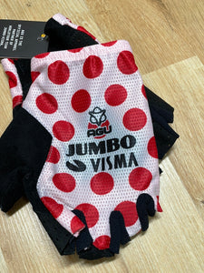 Team Jumbo Visma AGU Premium Summer Gloves Red Polka