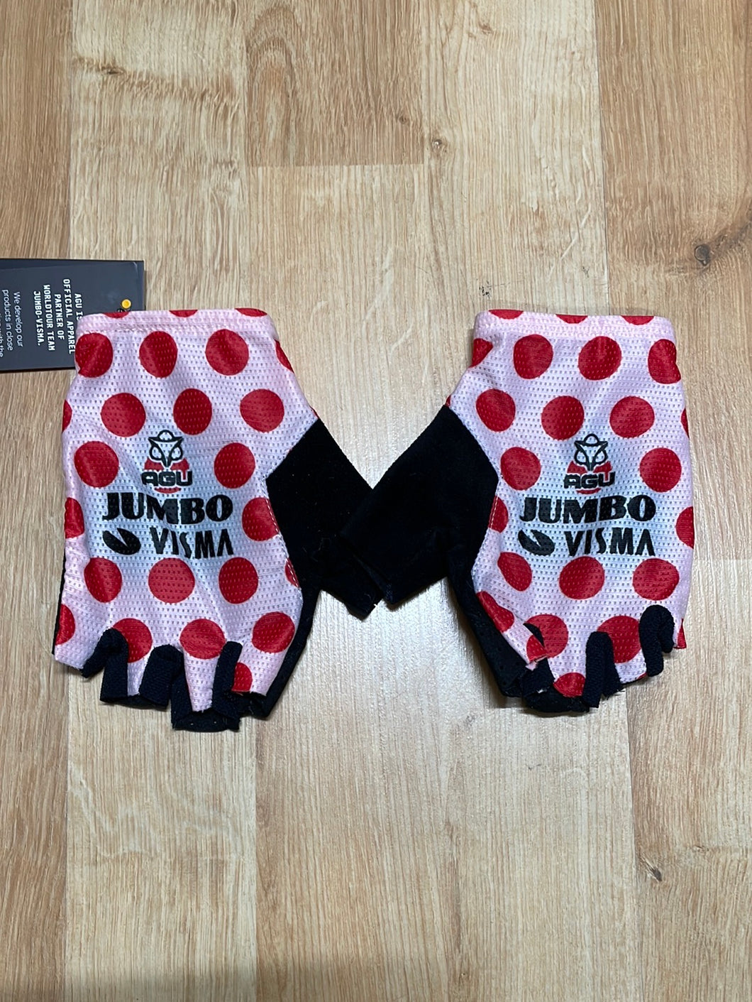 Team Jumbo Visma AGU Premium Summer Gloves Red Polka