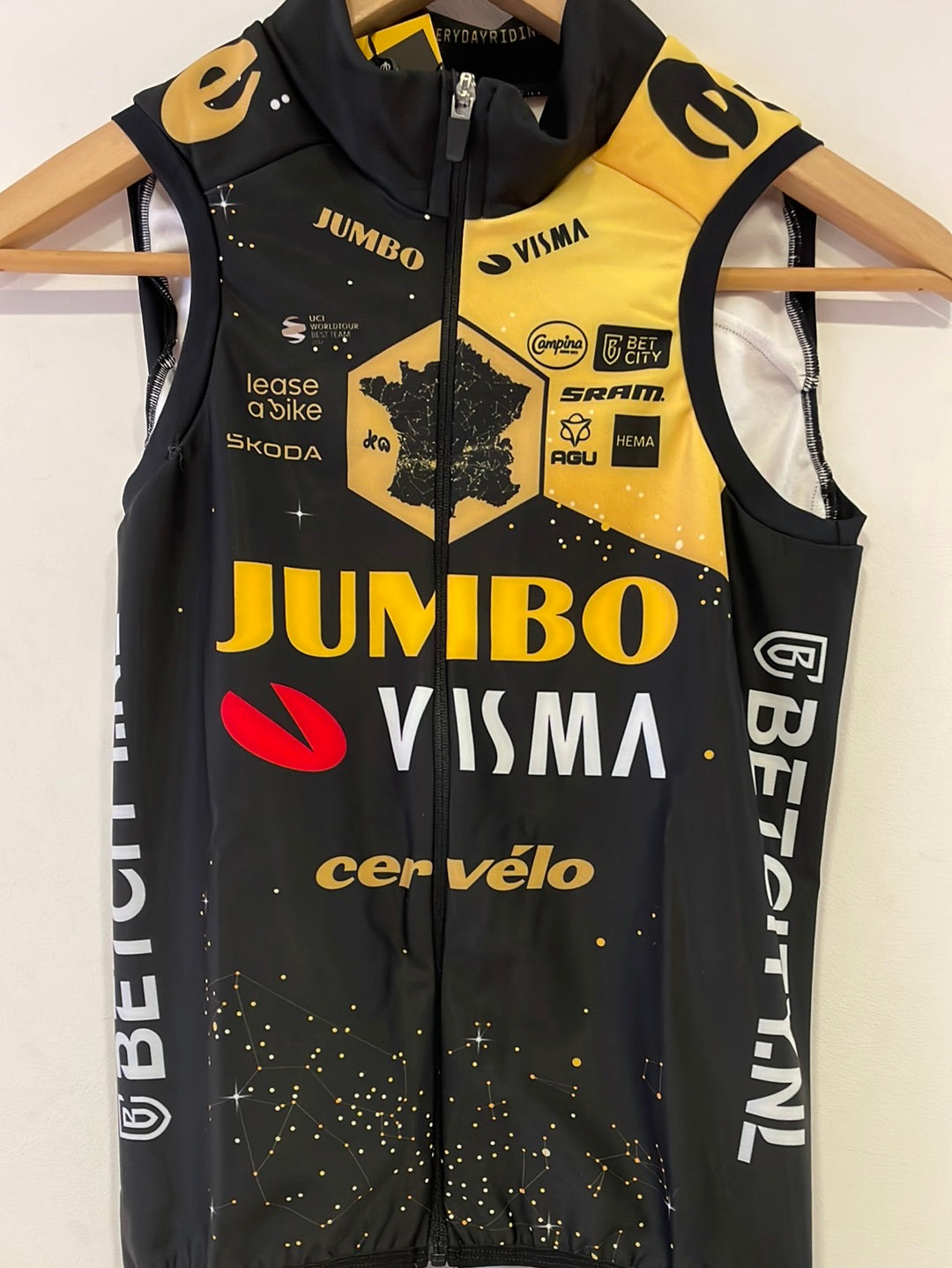Team Jumbo Visma AGU Premium Thermal Vest Pockets Collar WTH TDF 2023 ...
