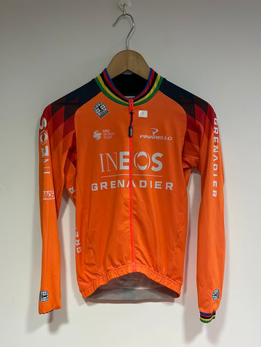 Team Ineos | Bioracer UCI Ex World Champion Orange Epic Tempest Light Jacket - Slightly Used