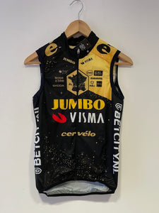 Chaleco cortavientos Team Jumbo Visma AGU Premium con bolsillos y cuello WTH TDF 2023