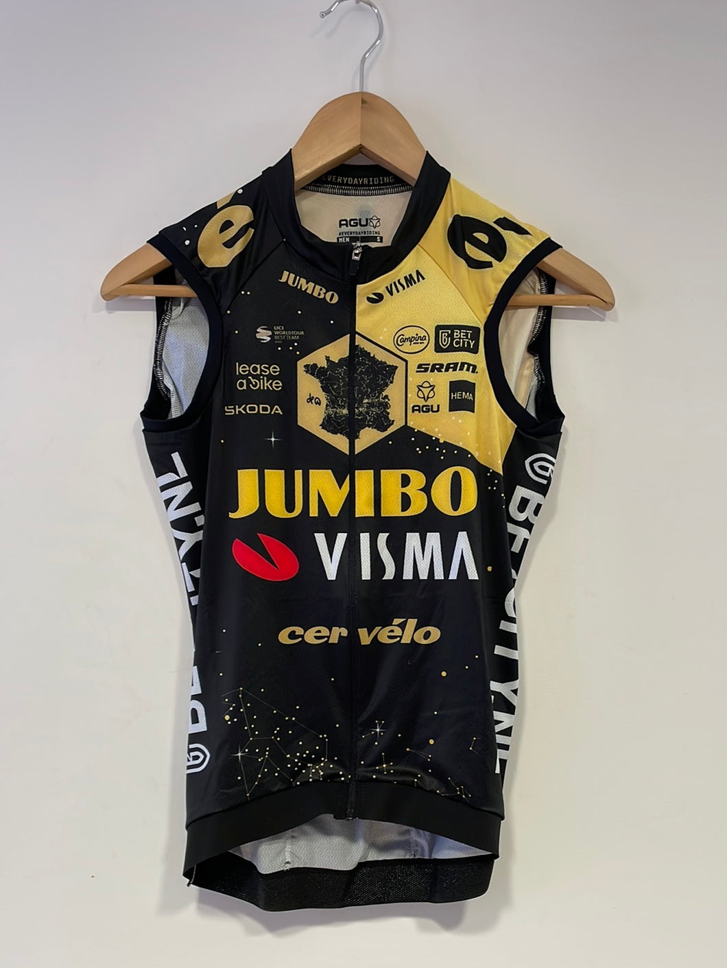 Team Jumbo Visma AGU Premium Chaleco Verano Bolsillos Cuello WTH TDF 2023