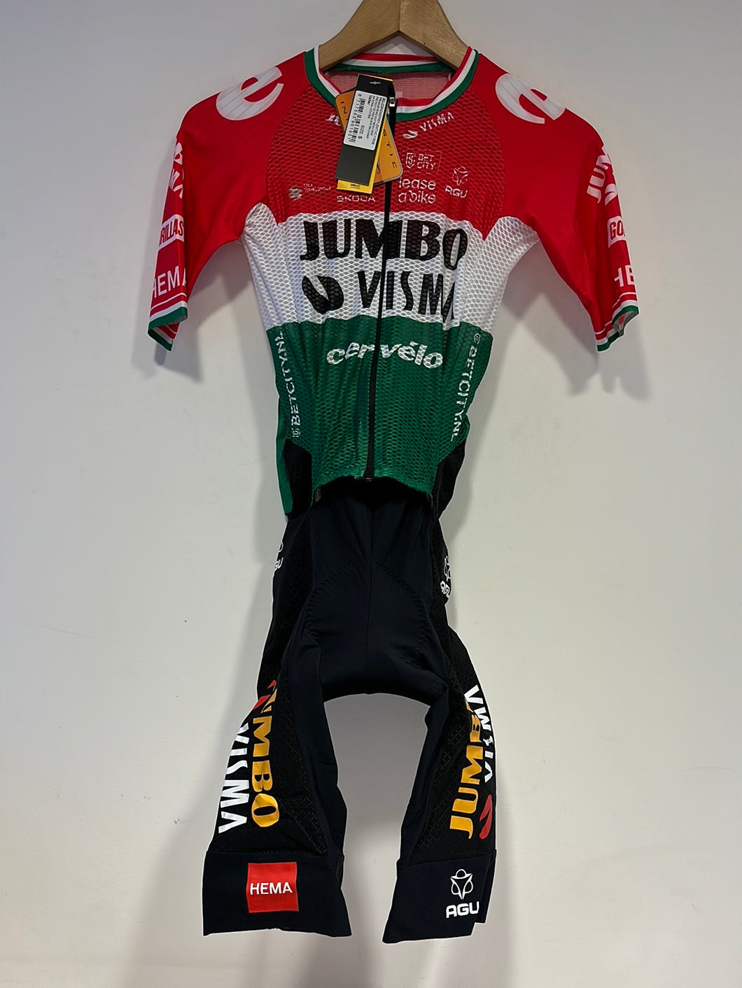 Team Jumbo Visma AGU Premium Mesh Road Suit VALTER Hungarian Champ WTH