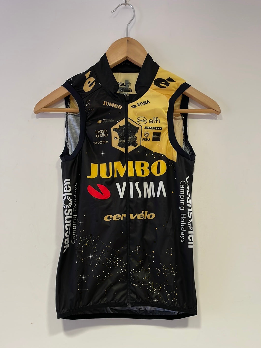 Team Jumbo Visma AGU Premium Wind Vest Bolsillos Cuello WTD TDF 2023