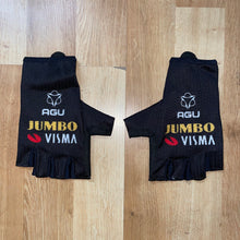 Team Jumbo Visma AGU Premium Black Cycling Summer Gloves - With Padding